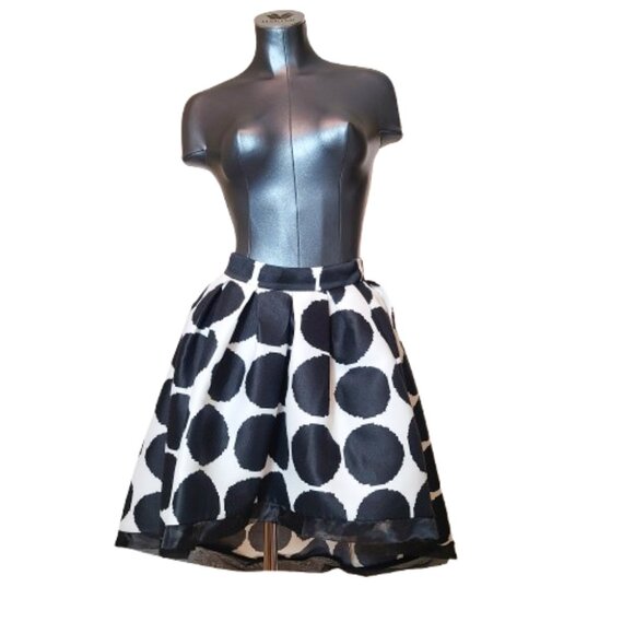 Beulah London Arabella Asymmetrical Big Polka Dot Printed Skirt - Size S - Picture 2 of 12